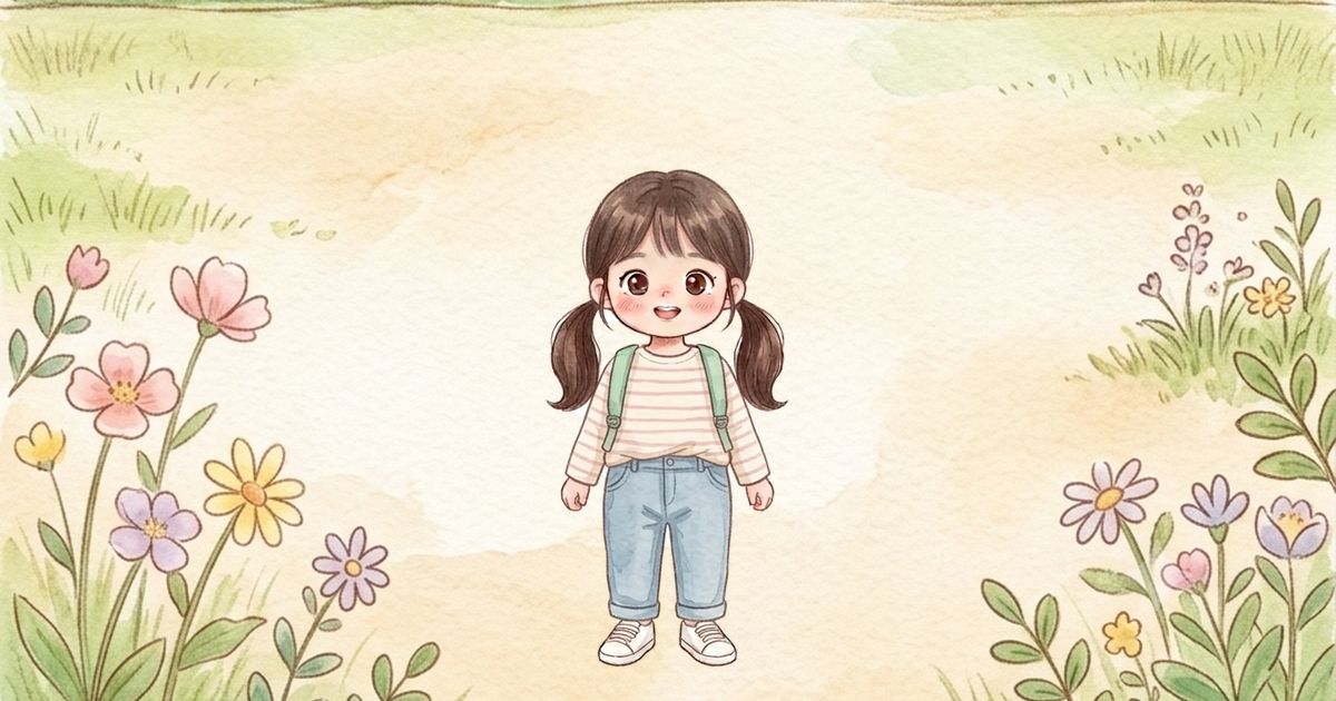 3단계 얇은 긴팔 아이 그림