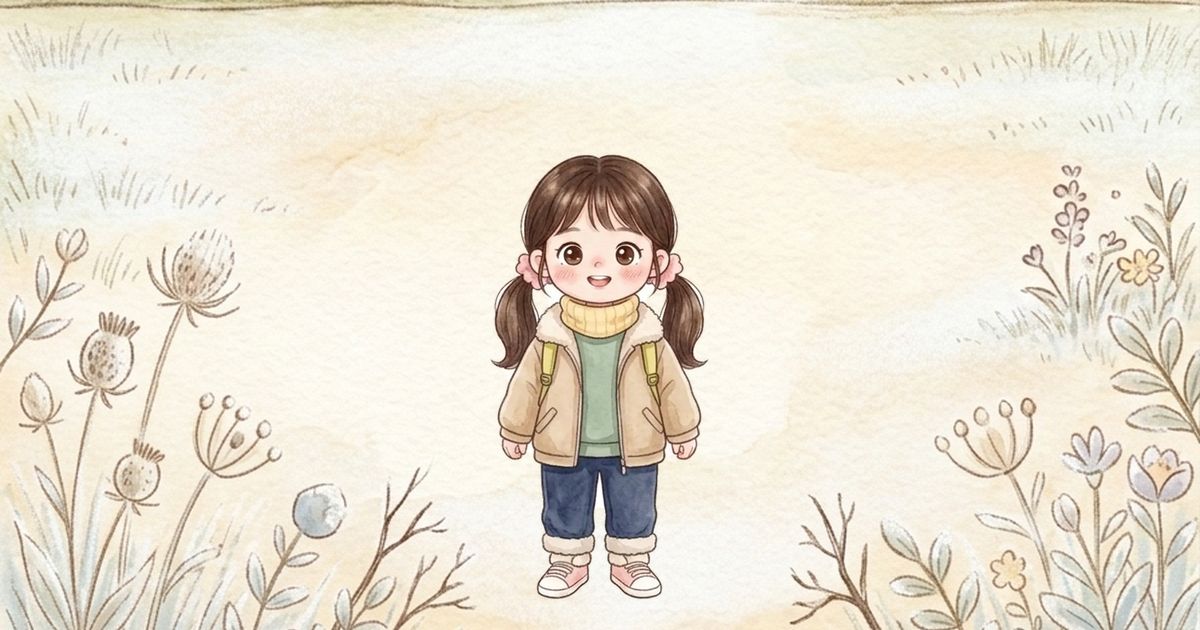여자아이 그림, 맨투맨 + 두꺼운 점퍼