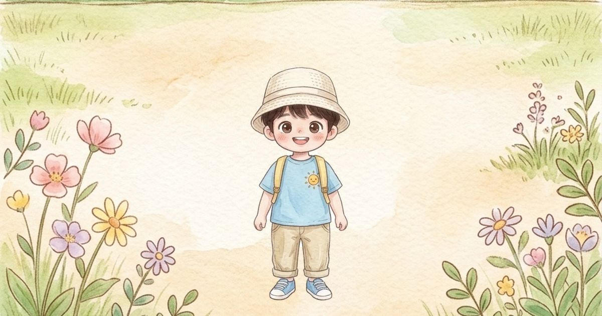 2단계 반팔 + 얇은 긴바지 아이 그림