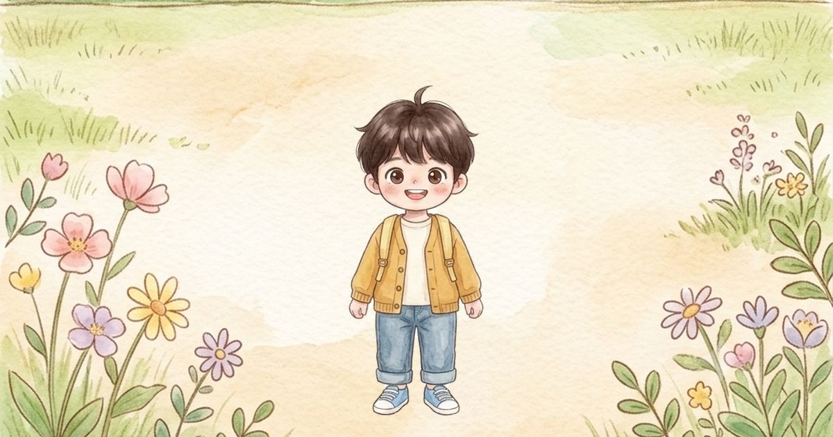 4단계 긴팔 + 얇은 가디건 아이 그림