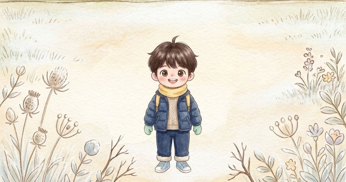 8단계 니트 + 패딩 아이 그림